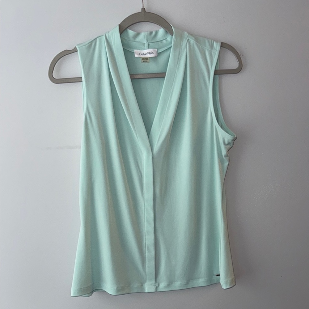 Calvin Klein Mint Green Sleeveless V-Neck Camisole
